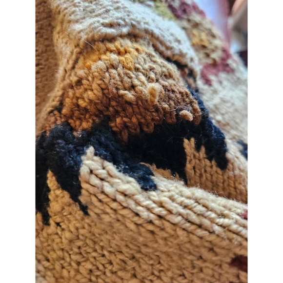 Vintage Aztec print Bolivia hand knitted planet Earth imports wool sweater brown - Picture 7 of 10